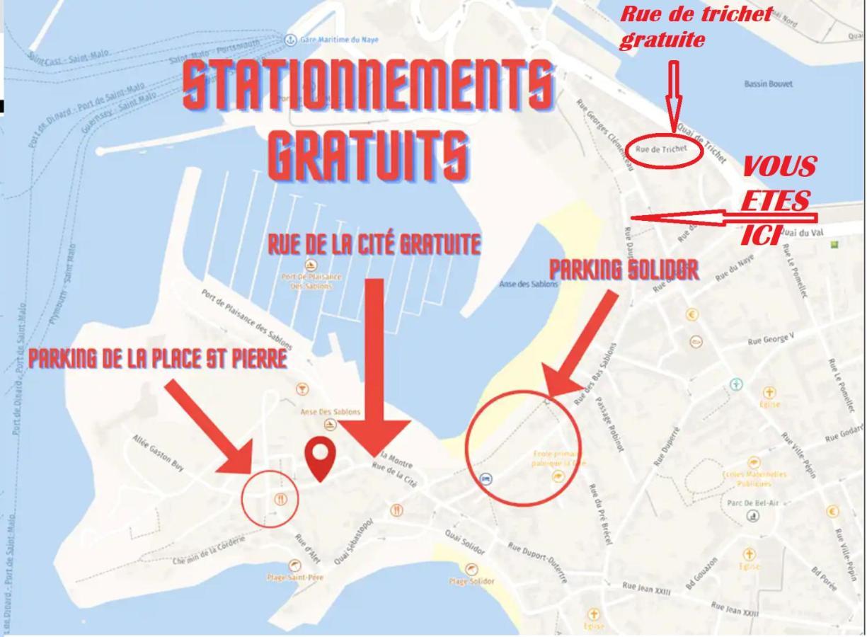 Appartement Saint Malo Vue Sur Mer Et Sur Intra Muros, Ferry, Plage Et Commerces A 50 M Exteriér fotografie